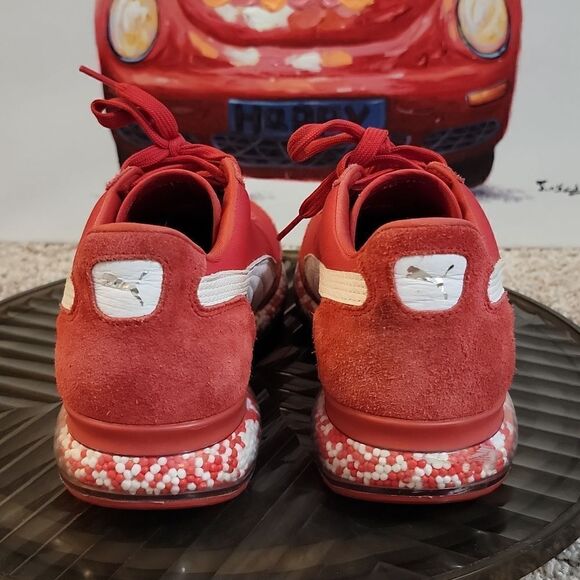 Puma Jamming Easy Rider Bubble Sole Red Suede Shoes Size 7 Youth Womens 8.5 - Picture 6 of 10